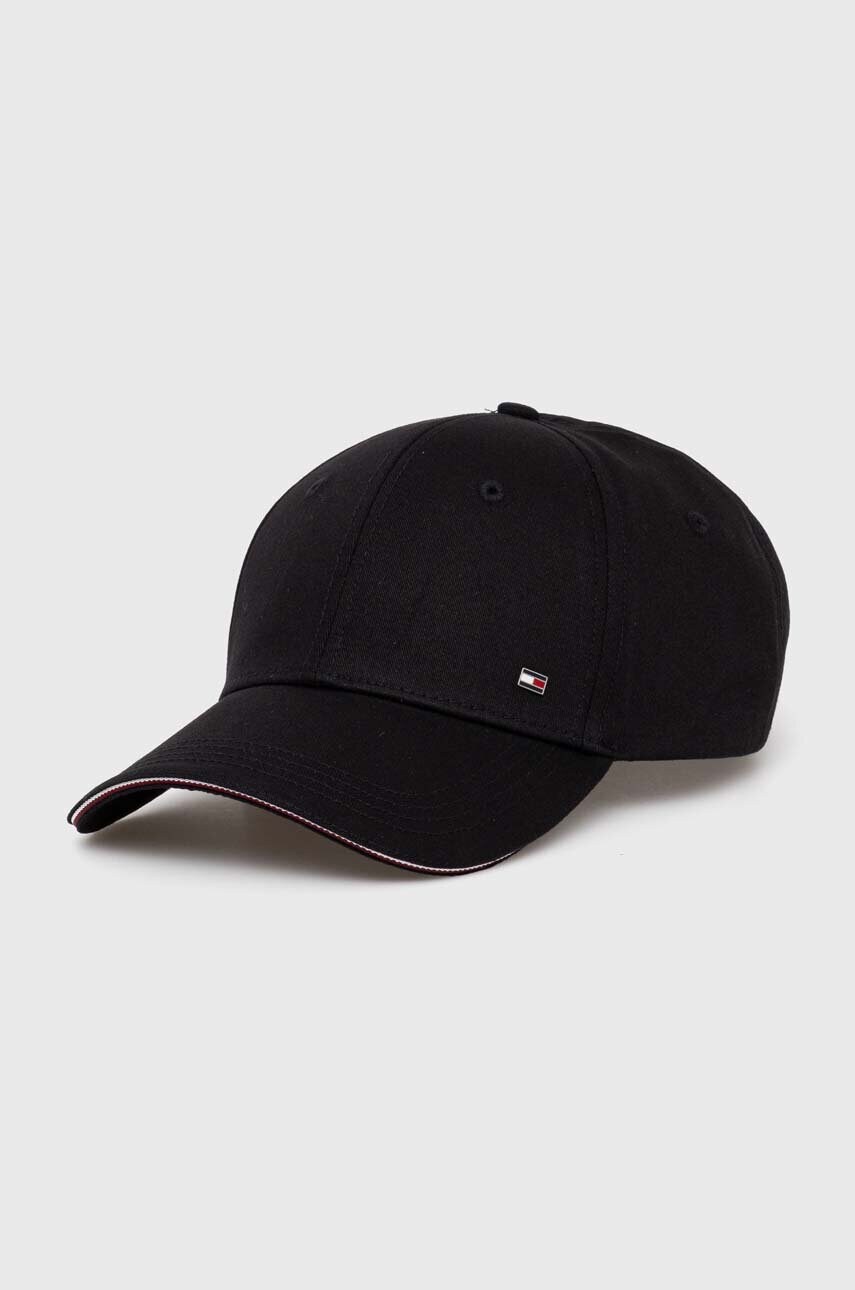 

Памучна шапка с козирка Tommy Hilfiger в черно с изчистен дизайн AM0AM12534, Черен