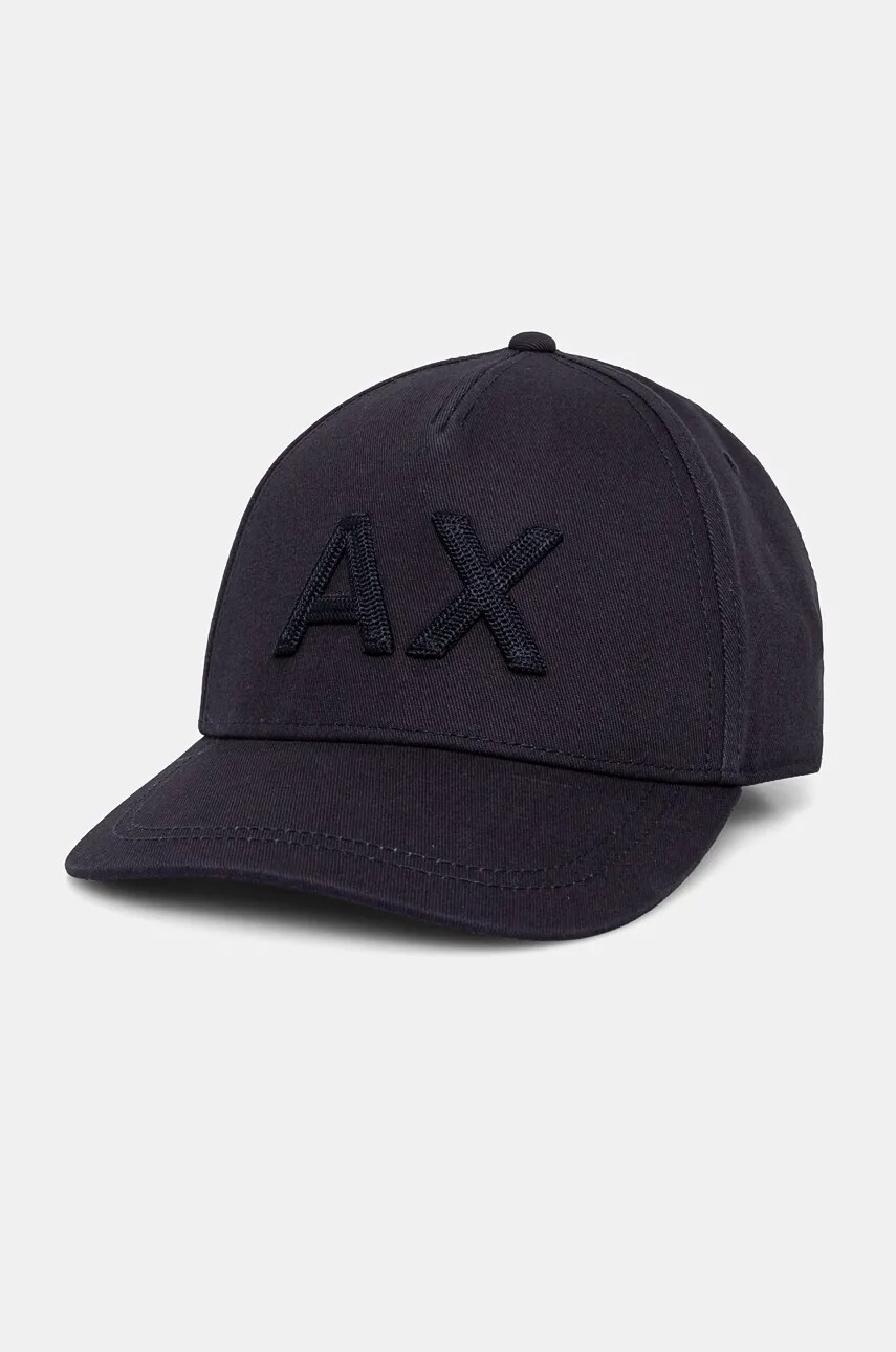 Armani Exchange șapcă de baseball din bumbac culoarea albastru marin, neted, 954213 4F112