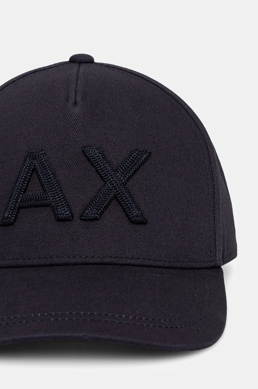 Хлопковая кепка Armani Exchange цвет синий однотонная 954213 4F112 Хлопковая кепка Armani Exchange цвет синий однотонная 954213 4F112