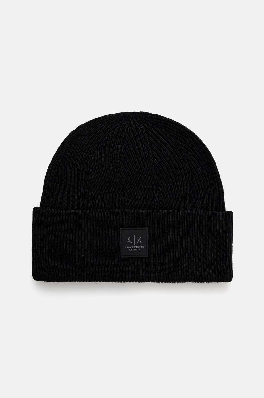 Armani Exchange caciula din amestec de lana culoarea negru, XM000007 AF10135