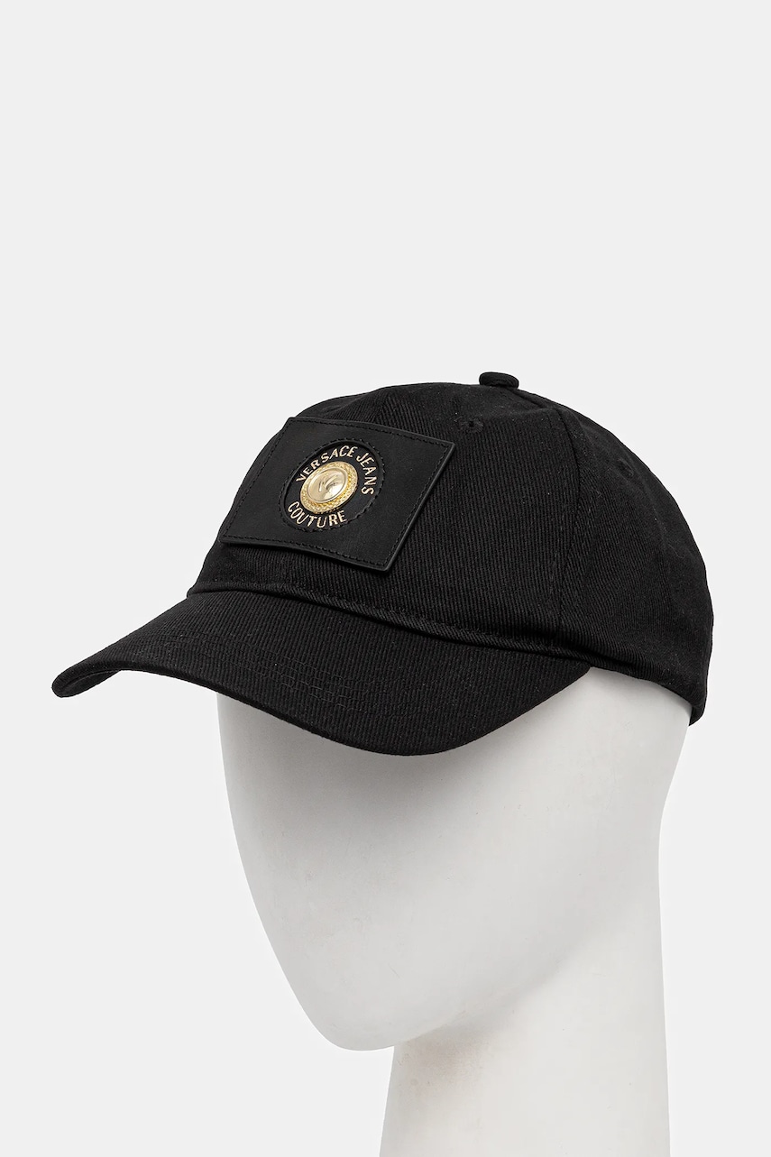 Versace Jeans Couture șapcă de baseball din bumbac culoarea negru, modelator, 77GAZK43 ZG304 Versace Jeans Couture șapcă de baseball din bumbac culoarea negru, modelator, 77GAZK43 ZG304