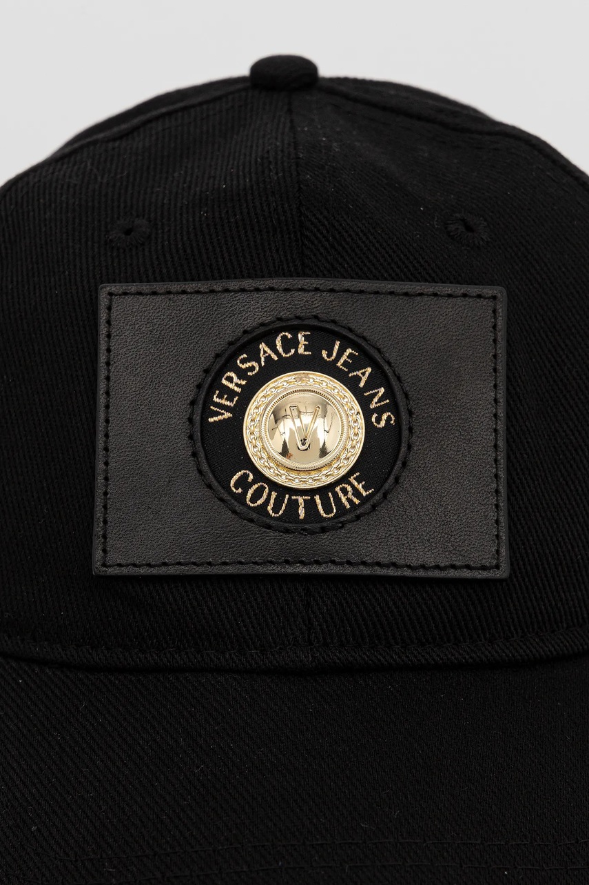 Хлопковая кепка Versace Jeans Couture цвет чёрный узор 77GAZK43 ZG304 Хлопковая кепка Versace Jeans Couture цвет чёрный узор 77GAZK43 ZG304