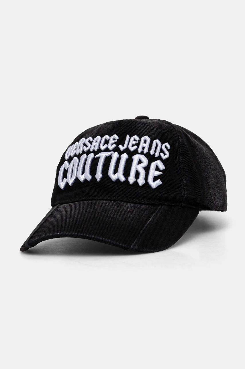 Versace Jeans Couture șapcă de baseball din denim culoarea negru, cu imprimeu, 77GAZK56 ZG298