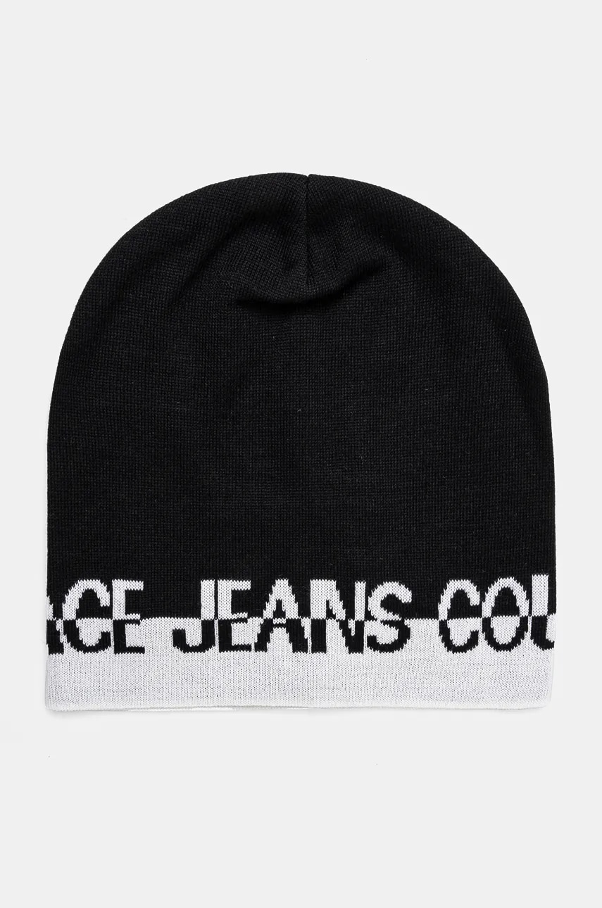 Versace Jeans Couture caciula de lana culoarea negru, de lana, din tesatura neteda, 77GAZK57 ZG315 Versace Jeans Couture caciula de lana culoarea negru, de lana, din tesatura neteda, 77GAZK57 ZG315