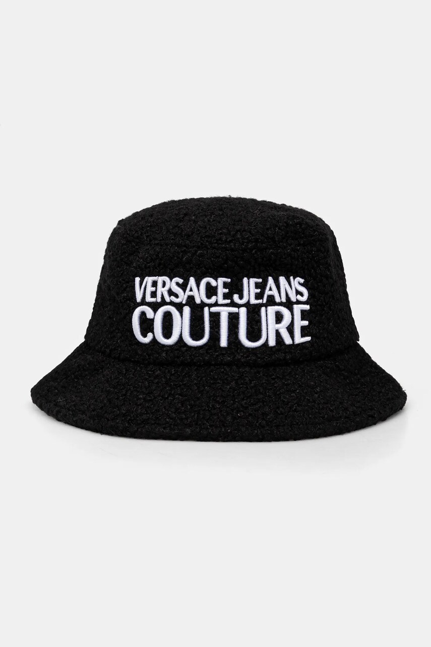 Levně Klobouk z vlněné směsi Versace Jeans Couture černá barva, 77GAZK07 ZSB12