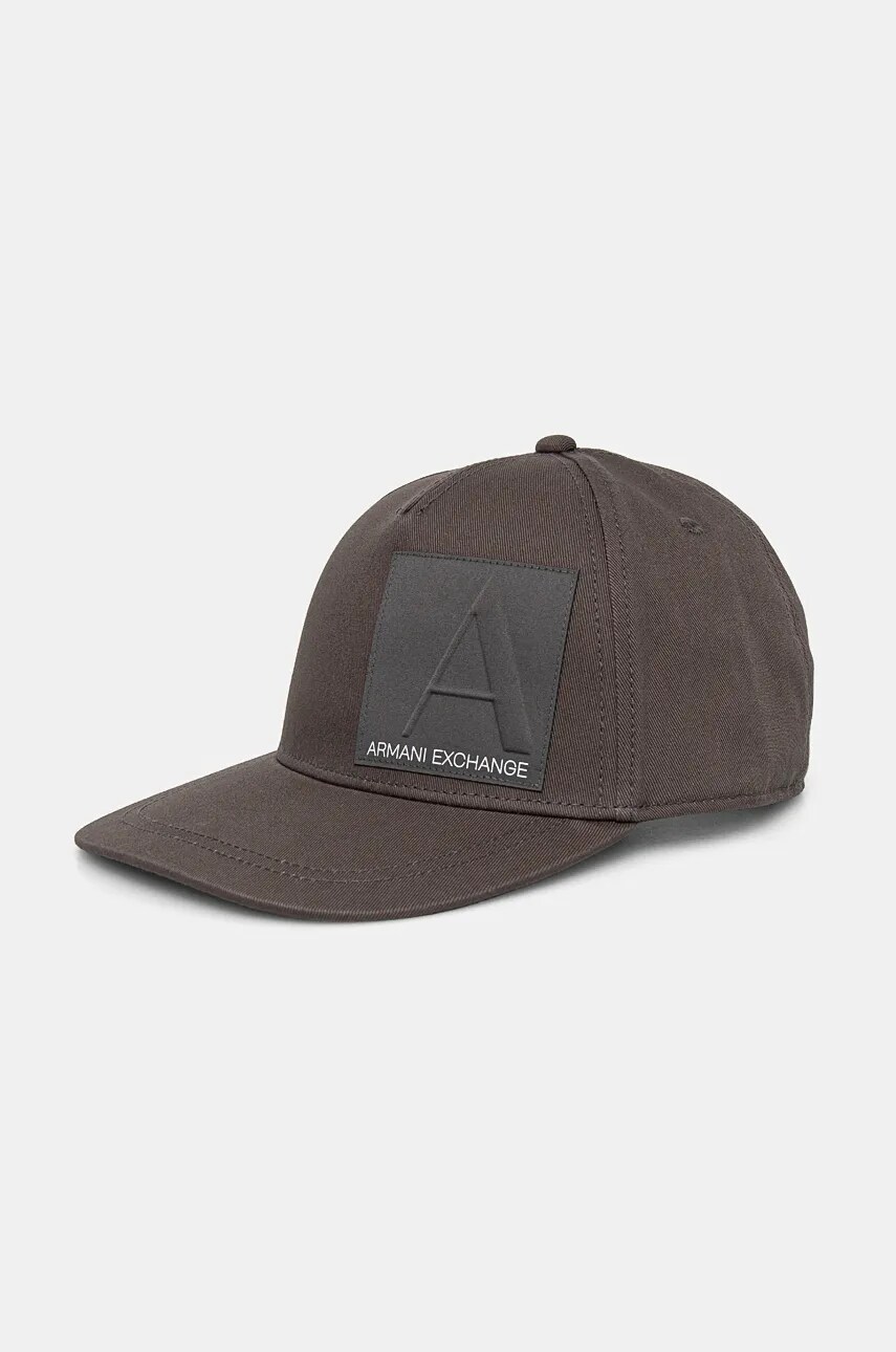 Levně Bavlněná baseballová čepice Armani Exchange šedá barva, s aplikací, 954215 4F114
