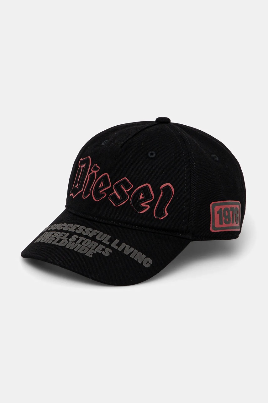 Diesel șapcă de baseball din bumbac C-HOLM culoarea negru, modelator, A15109.0JPAV