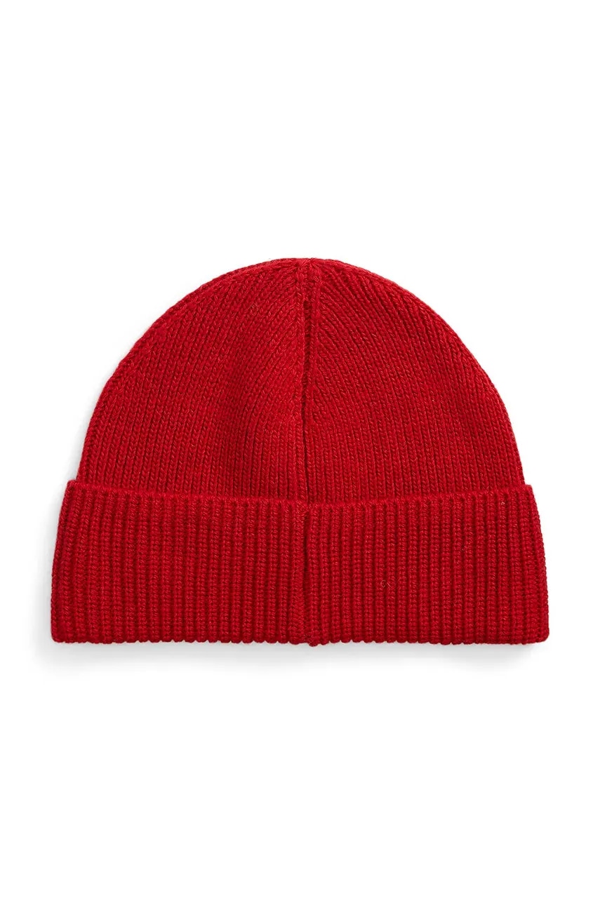 Шапка с примесью шерсти Polo Ralph Lauren цвет красный из толстого трикотажа 449959381 Шапка с примесью шерсти Polo Ralph Lauren цвет красный из толстого трикотажа 449959381