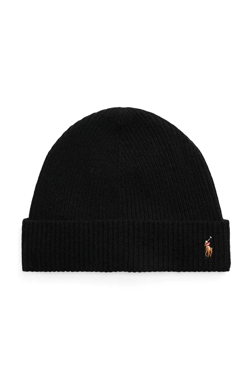 

Вълнена шапка Polo Ralph Lauren в черно от вълна 449959337, Черен