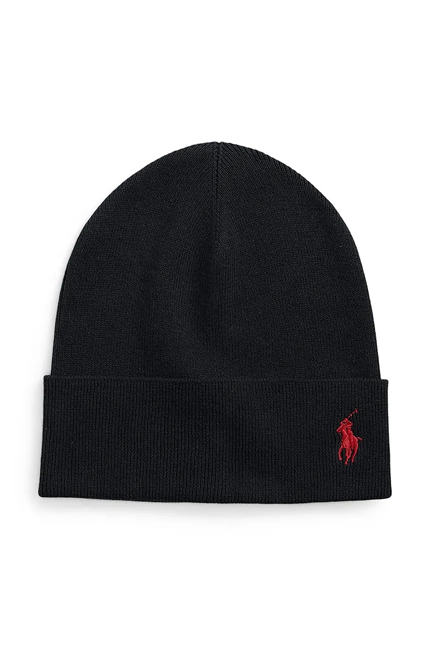 

Памучна шапка Polo Ralph Lauren в черно от памук 449959339, Черен
