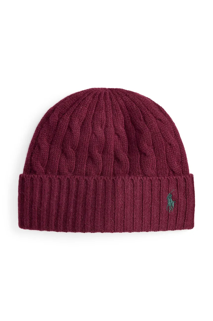 Levně Vlněná čepice Polo Ralph Lauren šedá barva, z husté pleteniny, vlněná, 449959346