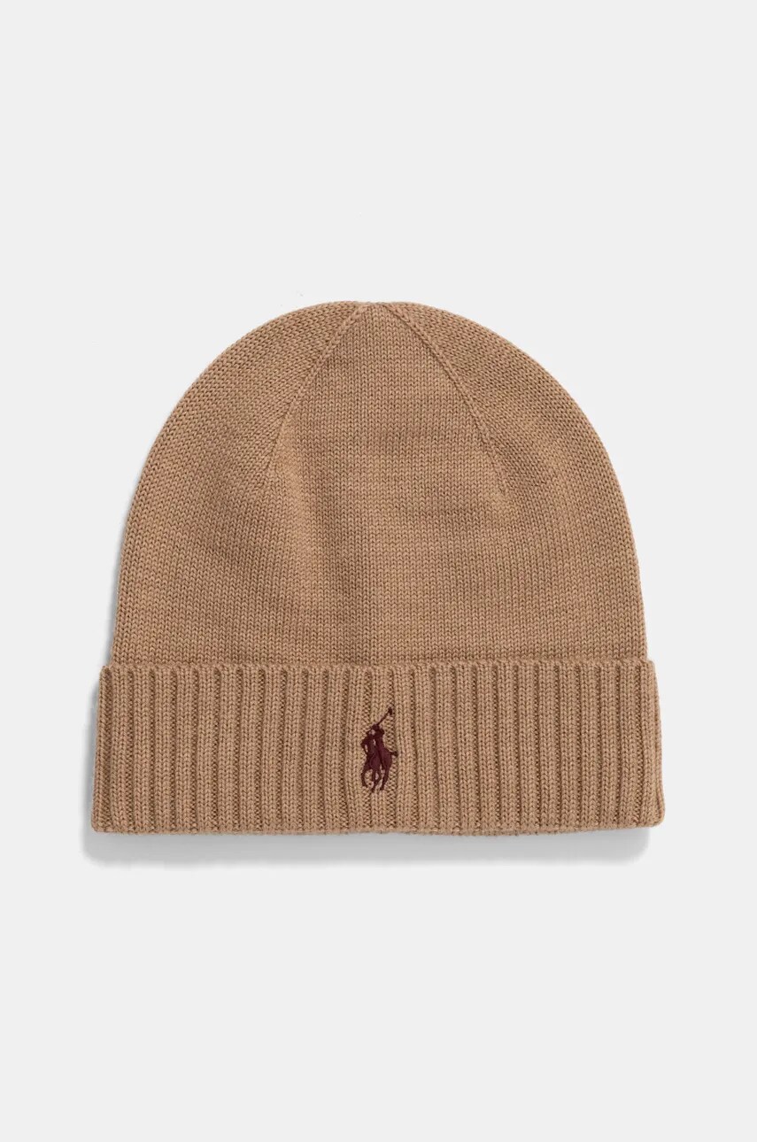 Шерстяная шапка и шарф Polo Ralph Lauren цвет коричневый 710951146 Шерстяная шапка и шарф Polo Ralph Lauren цвет коричневый 710951146
