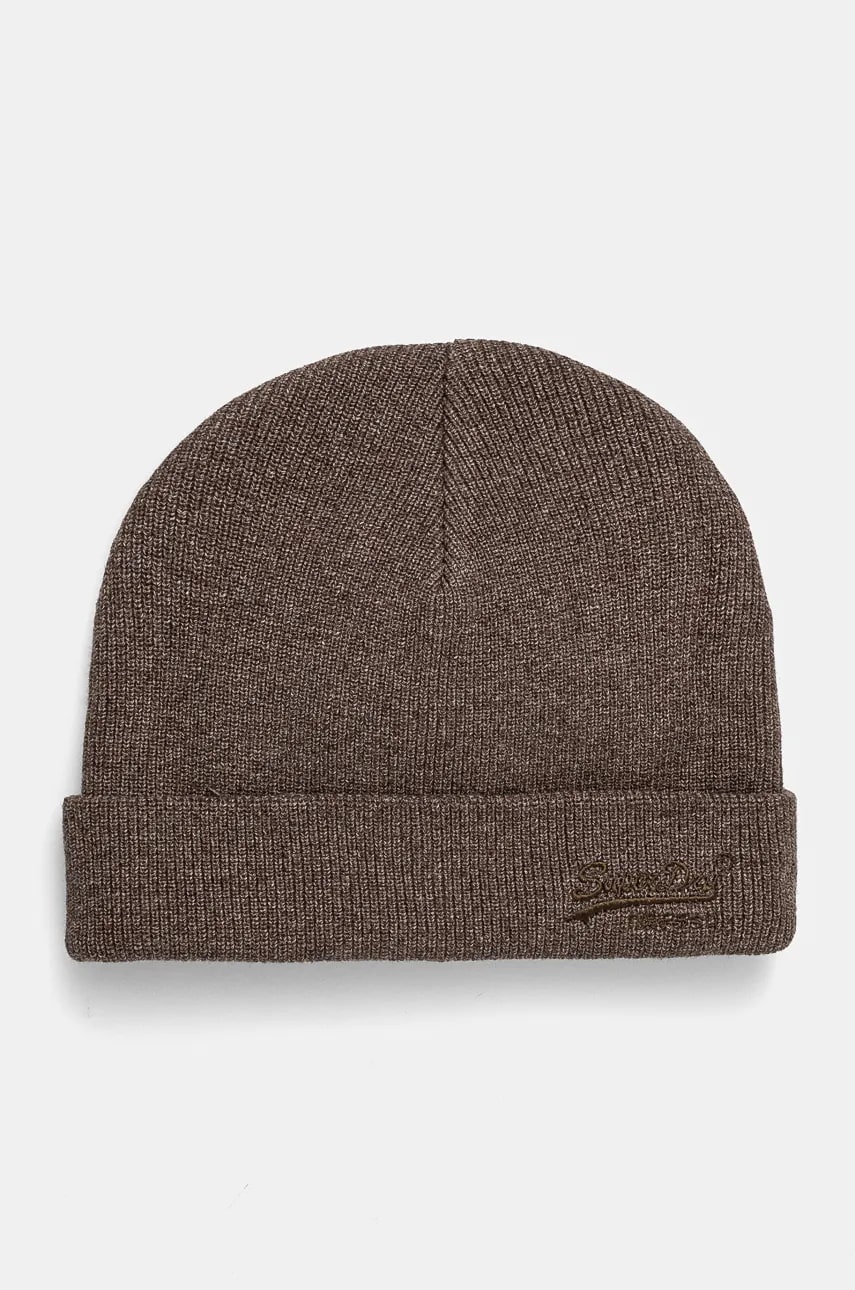 Superdry caciula din bumbac culoarea maro, bumbac, M9010184A-CBF