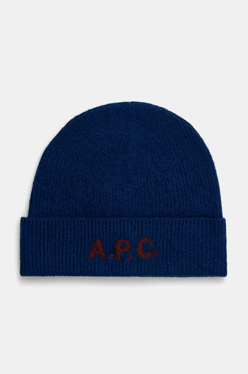 A.P.C. caciula de lana bonnet harry culoarea albastru marin, de lana, WVBDK.M25085