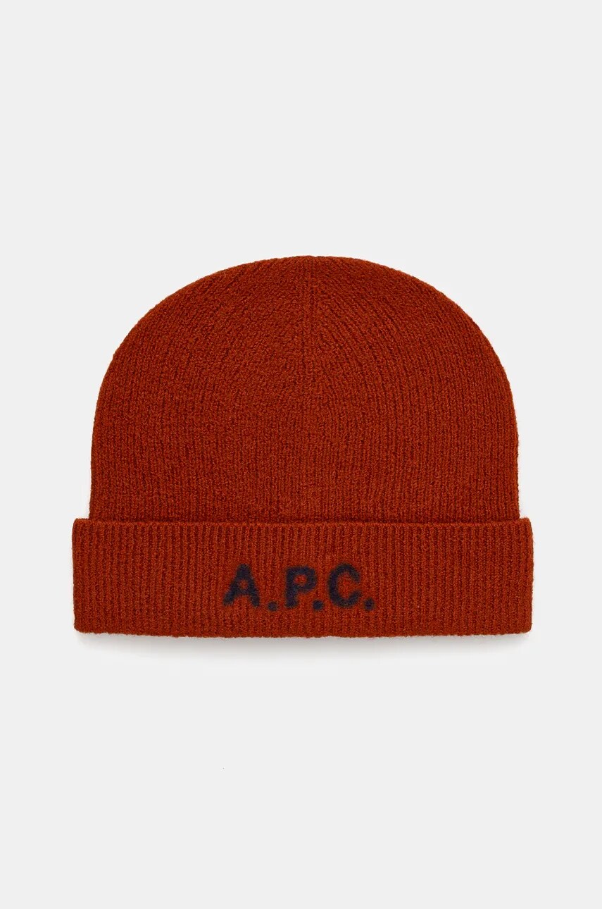 A.P.C. caciula de lana bonnet harry culoarea maro, de lana, WVBDK.M25085