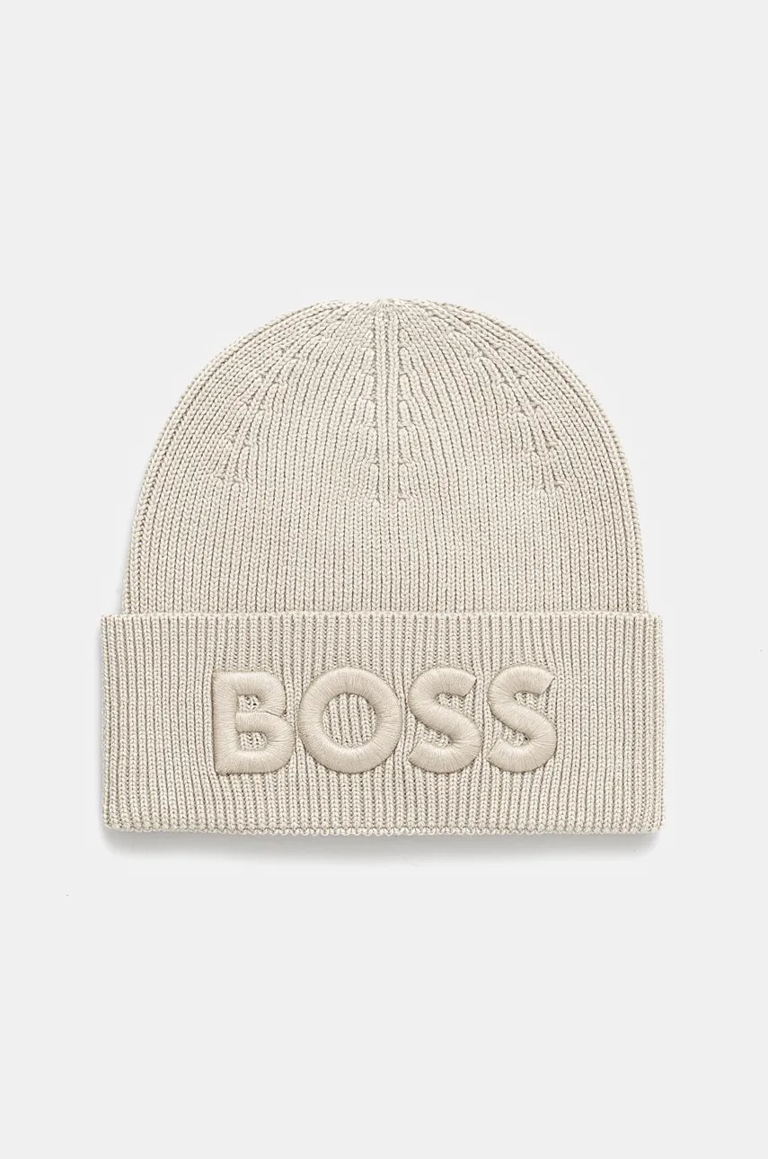 Boss Orange caciula de lana culoarea bej, de lana, 50522449 Boss Orange caciula de lana culoarea bej, de lana, 50522449