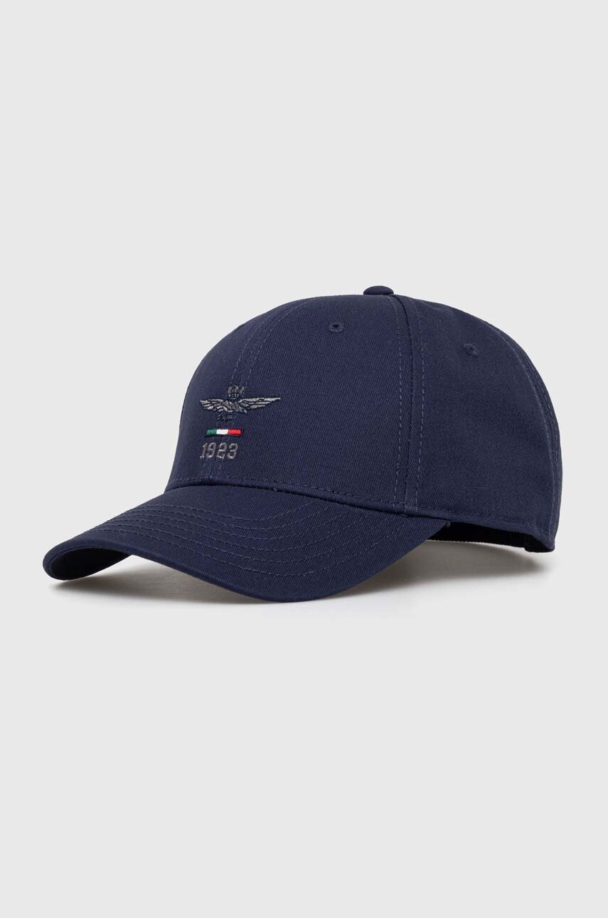 

Памучна шапка с козирка Aeronautica Militare в тъмносиньо с апликация HA1179CT2848, Тъмносин