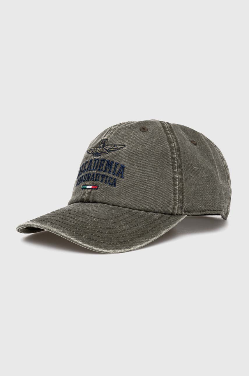 

Дънкова шапка с козирка Aeronautica Militare в зелено с апликация HA1180CT3249, Зелен