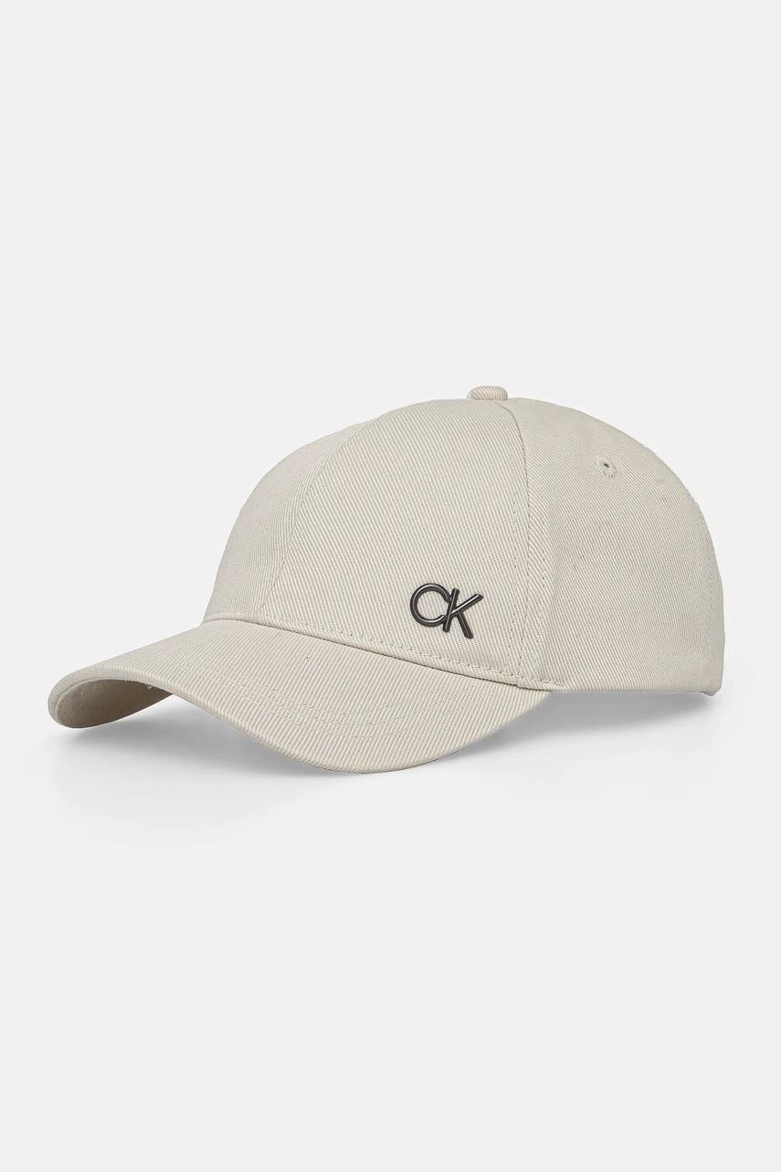 

Шапка с козирка Calvin Klein в черно с апликация K50K512349, Сив
