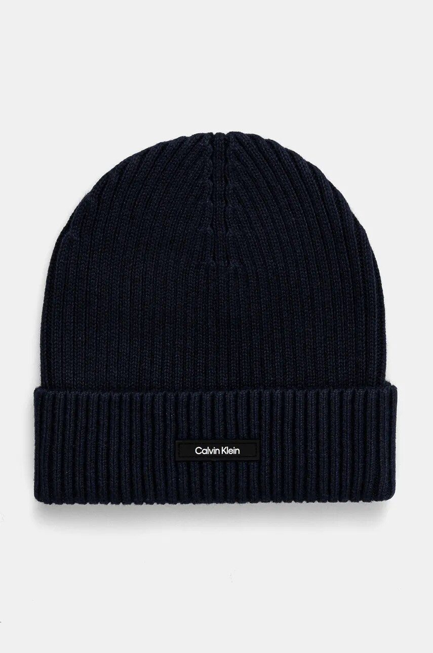 

Шапка Calvin Klein в черно от памук K50K512362, Тъмносин