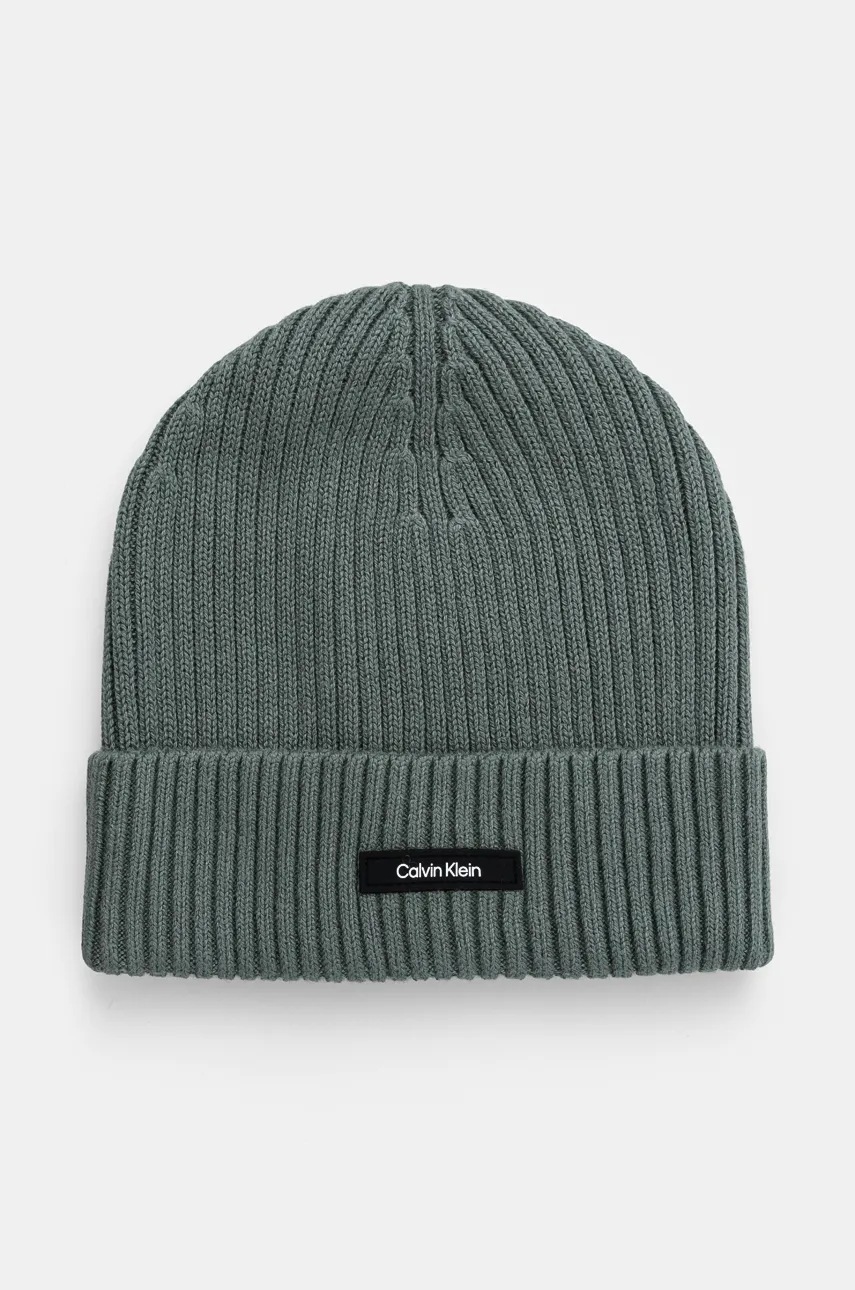 

Шапка Calvin Klein в зелено от памук K50K512362, Зелен