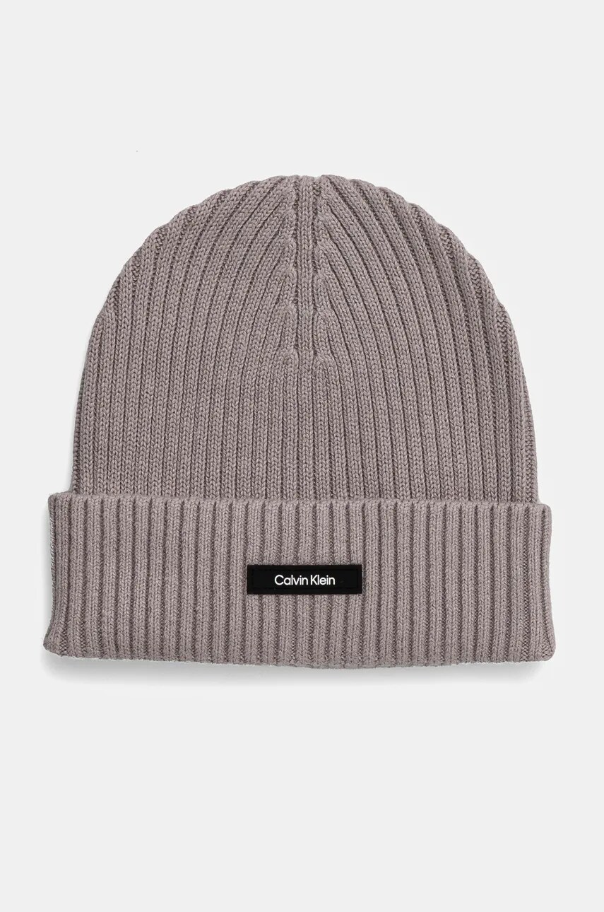 Levně Čepice Calvin Klein šedá barva, K50K512362