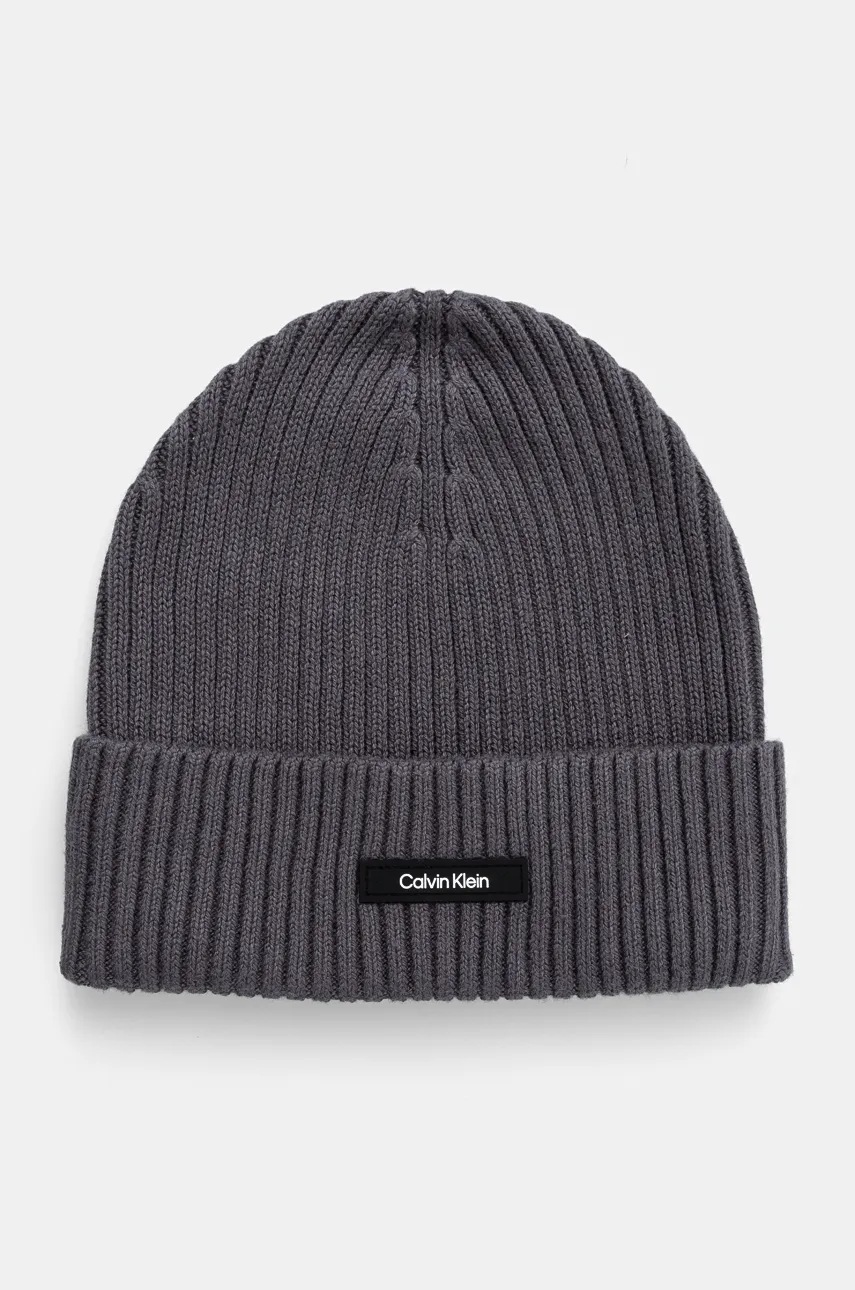 

Шапка Calvin Klein в сиво от памук K50K512362, Сив