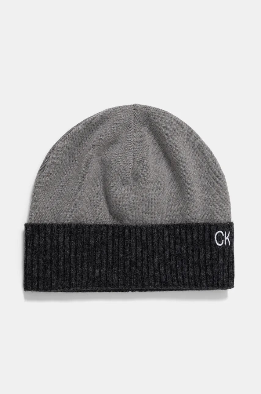 Шапка и шарф с примесью шерсти Calvin Klein цвет серый K50K512390 Шапка и шарф с примесью шерсти Calvin Klein цвет серый K50K512390