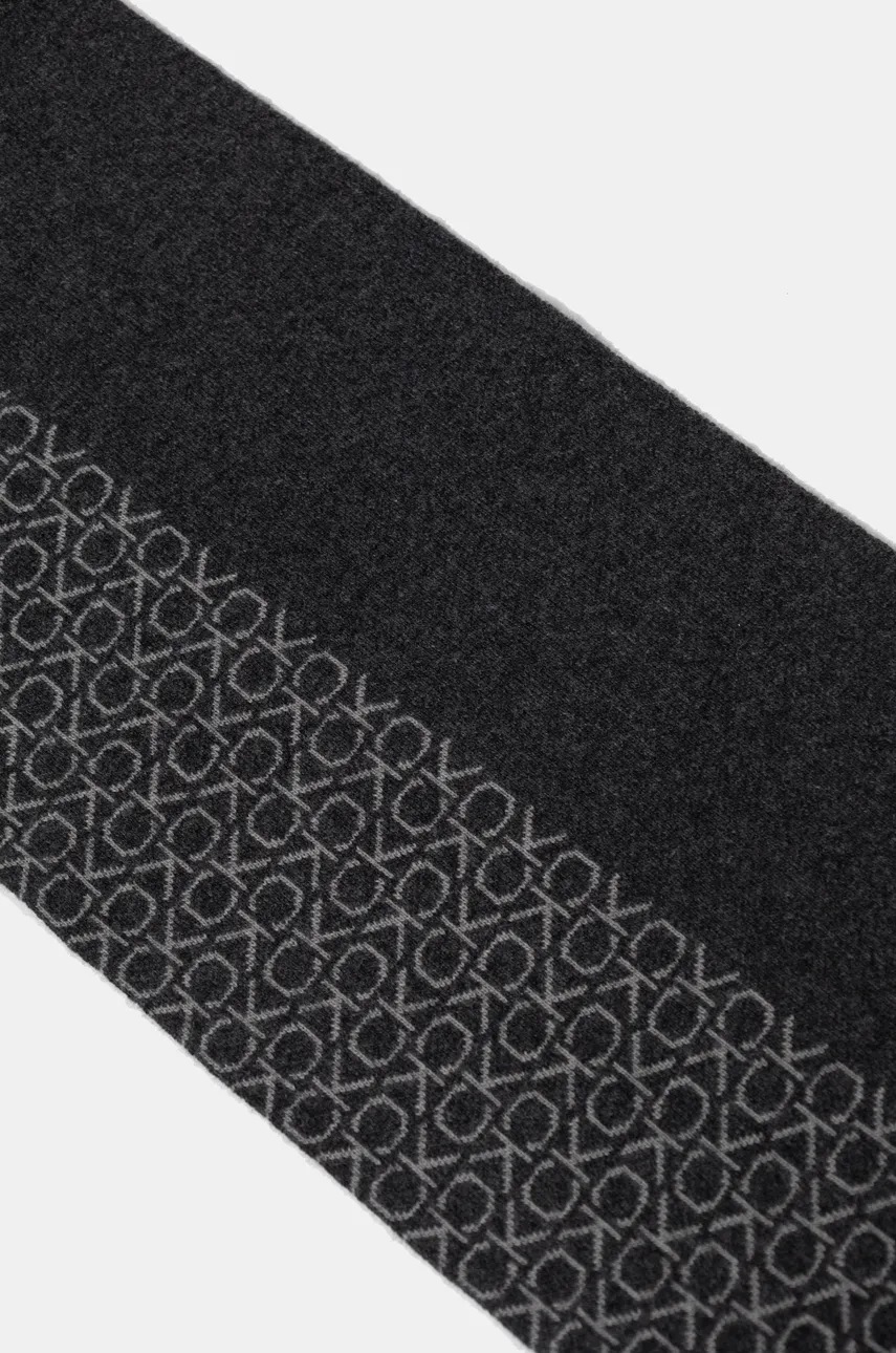 Σκούφος και κασκόλ από μείγμα μαλλιού Calvin Klein χρώμα: γκρι, K50K512390 φωτογραφία