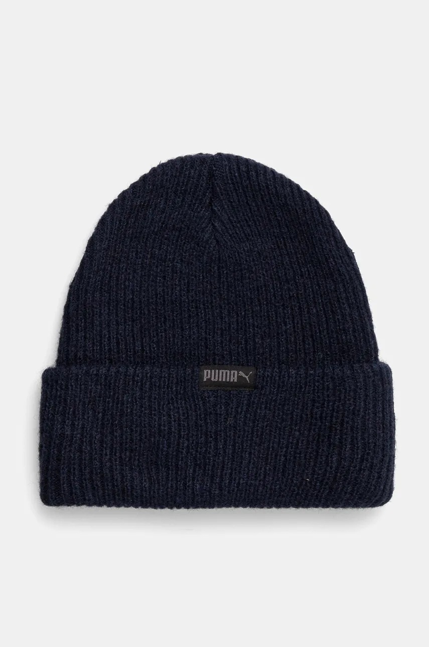 Σκουφί από μείγμα μαλλιού Puma χρώμα: ναυτικό μπλε, 25495 φωτογραφία
