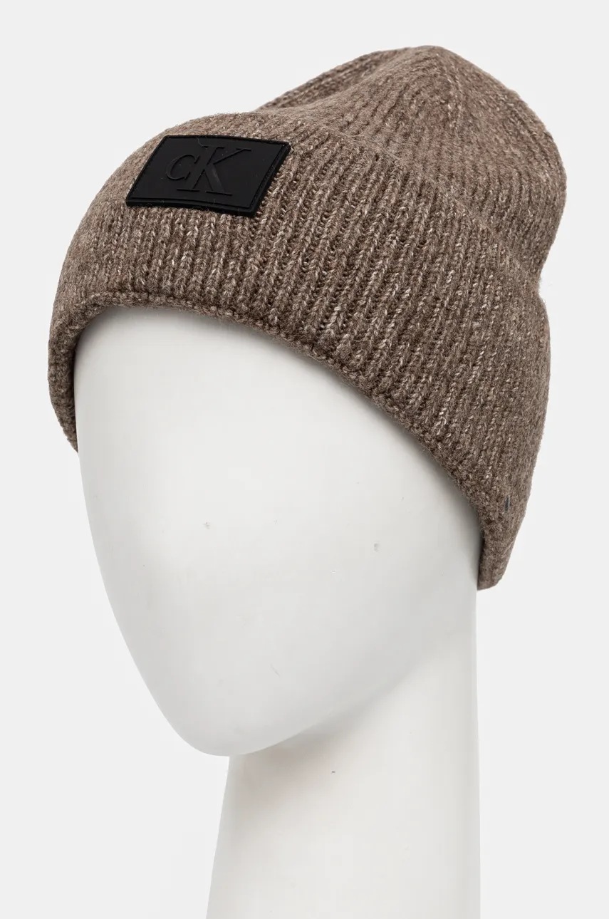 Σκούφος Calvin Klein Jeans χρώμα: καφέ, K50K512458 φωτογραφία