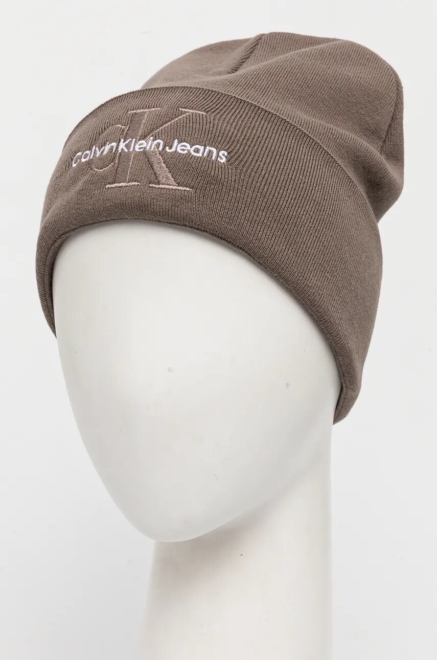 Calvin Klein Jeans pamut sapka vastag, szürke, pamut, K50K512460 termék 2. képe