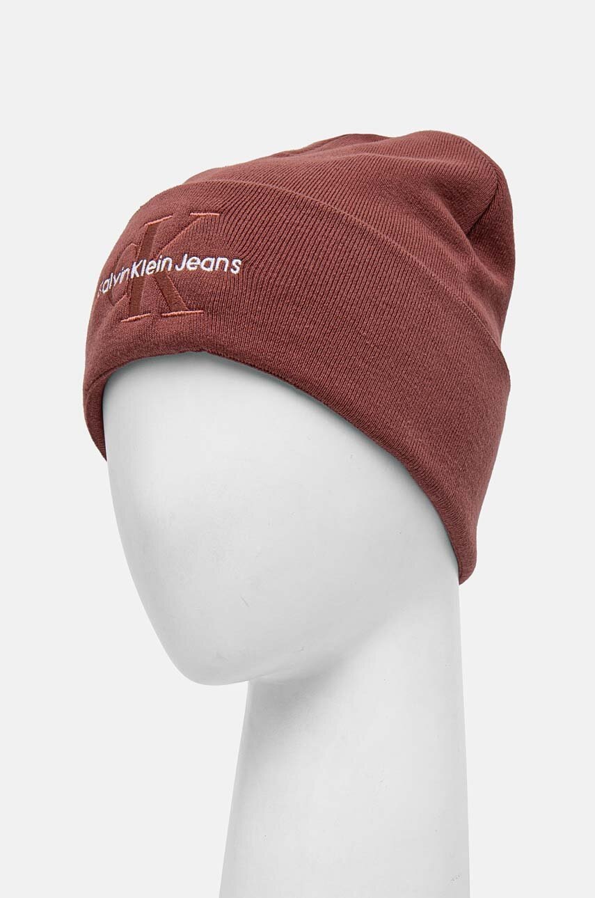 Βαμβακερό σκουφάκι Calvin Klein Jeans χρώμα: κόκκινο, K50K512460 φωτογραφία