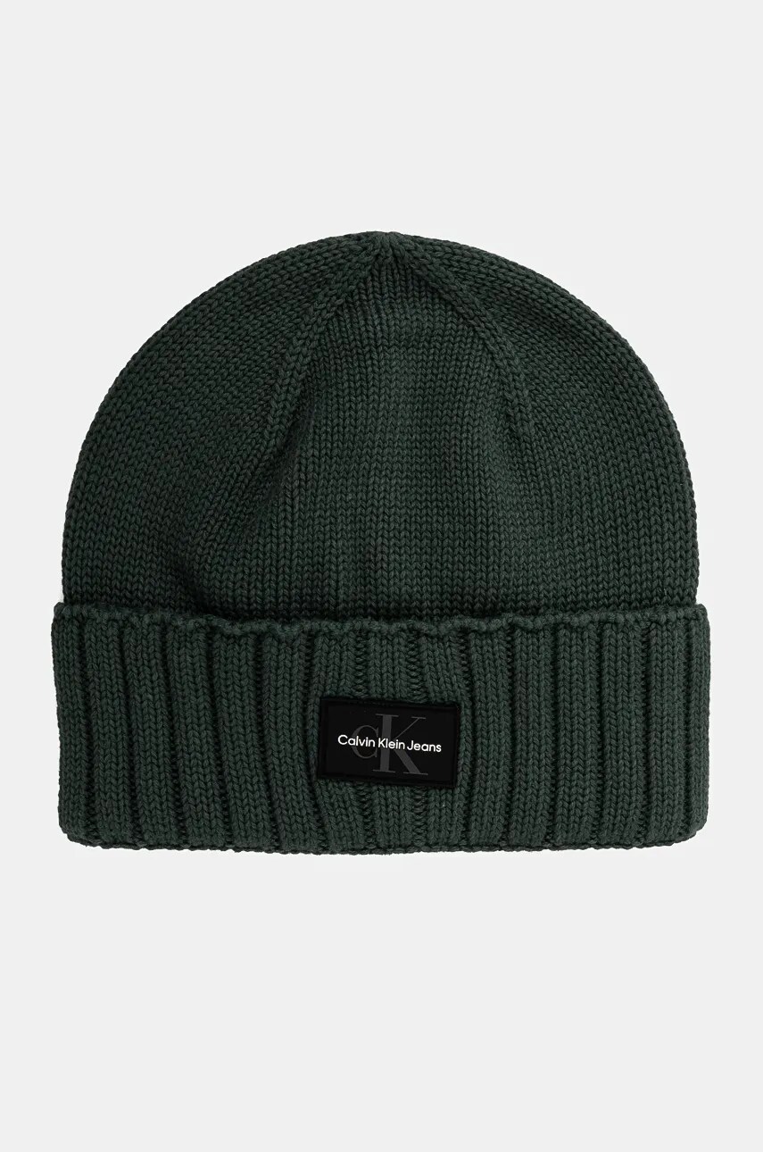 Levně Bavlněná čepice Calvin Klein Jeans zelená barva, K50K512463
