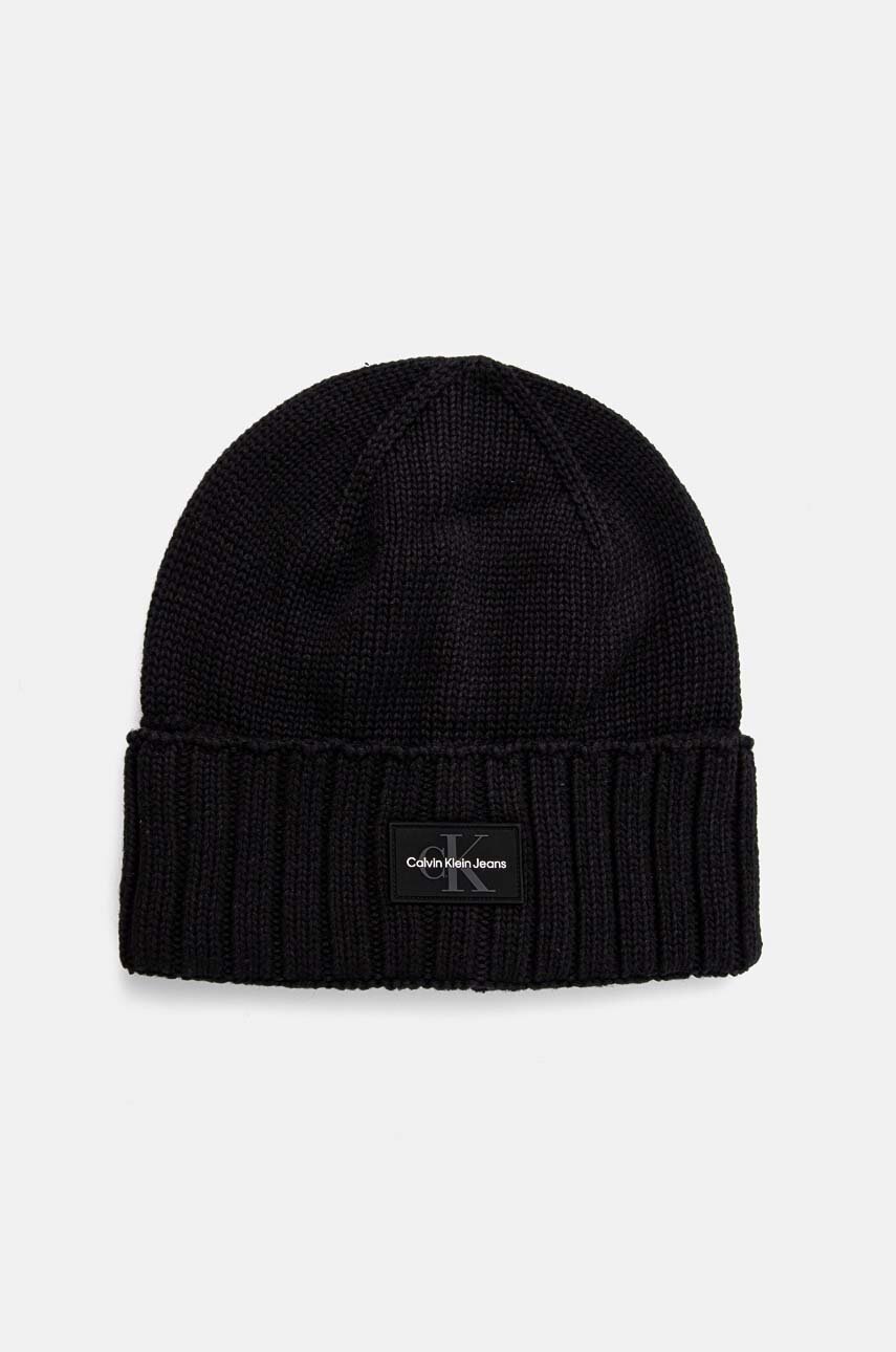 

Памучна шапка Calvin Klein Jeans в черно от памук K50K512463, Черен