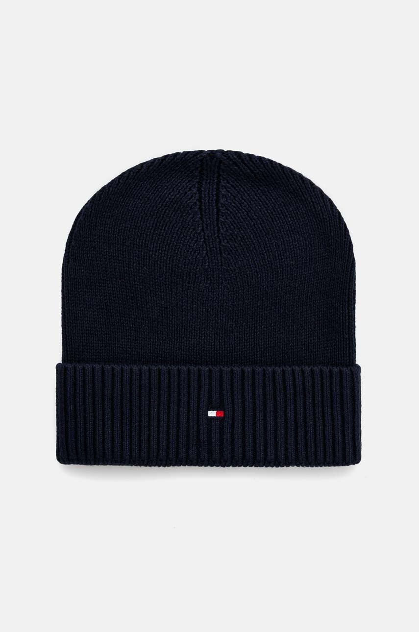 Levně Čepice s příměsí kašmíru Tommy Hilfiger tmavomodrá barva, AM0AM12796