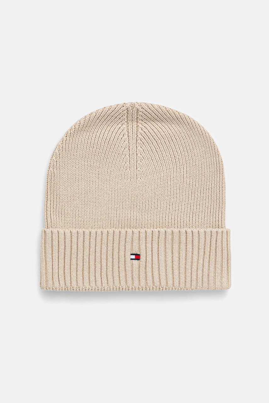 Levně Čepice s příměsí kašmíru Tommy Hilfiger žlutá barva, AM0AM12796