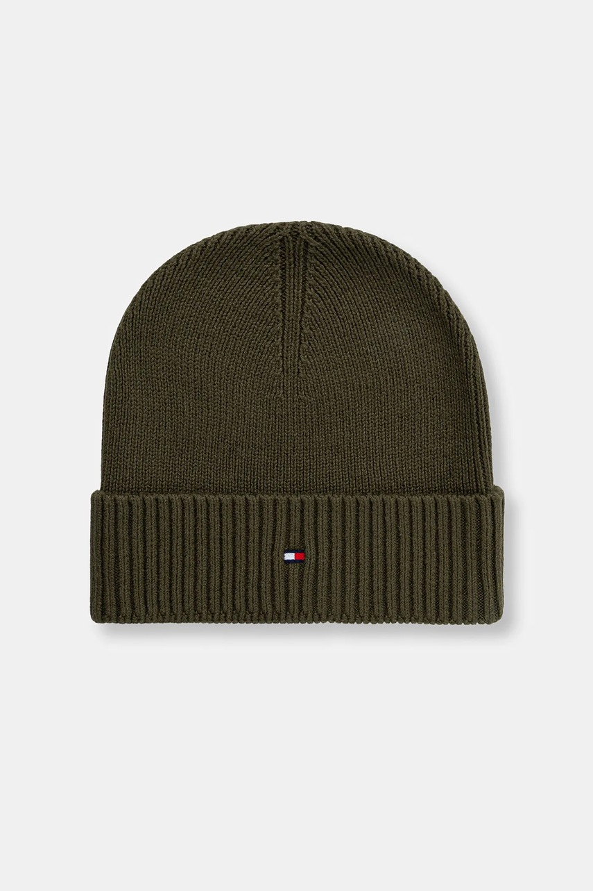 Levně Čepice s příměsí kašmíru Tommy Hilfiger béžová barva, AM0AM12796