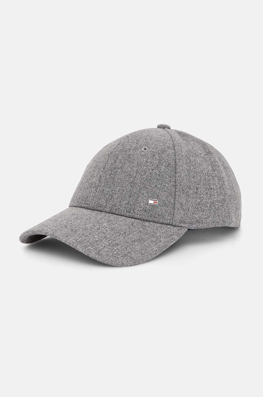 

Шапка с кашмир Tommy Hilfiger в сиво с апликация AM0AM12807, Сив