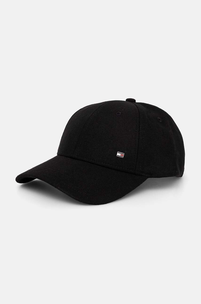 

Шапка с кашмир Tommy Hilfiger в черно с апликация AM0AM12807, Черен