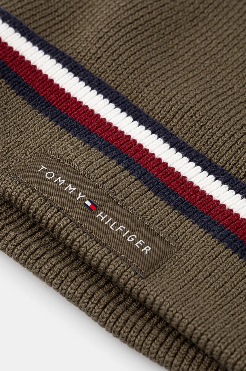 Хлопковая шапка Tommy Hilfiger цвет зелёный хлопковая AM0AM12983 Хлопковая шапка Tommy Hilfiger цвет зелёный хлопковая AM0AM12983