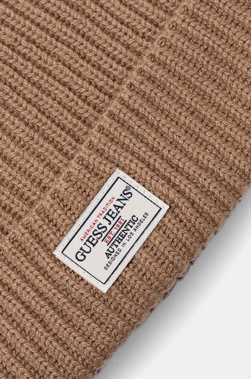 Σκουφί από μείγμα μαλλιού Guess Jeans χρώμα: μπεζ, W4BZ35 Z3HN2 φωτογραφία