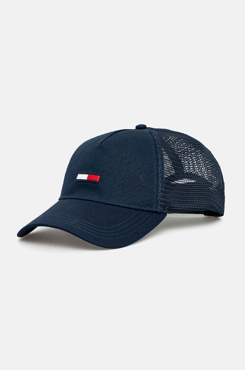 Tommy Jeans sapca culoarea albastru marin, cu imprimeu, AM0AM11694 Tommy Jeans sapca culoarea albastru marin, cu imprimeu, AM0AM11694
