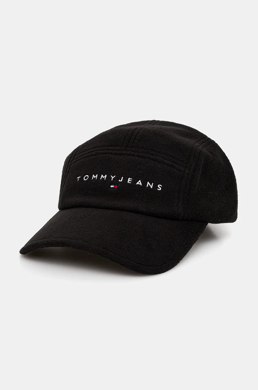 Tommy Jeans sapca culoarea negru, cu imprimeu, AM0AM12660 Tommy Jeans sapca culoarea negru, cu imprimeu, AM0AM12660