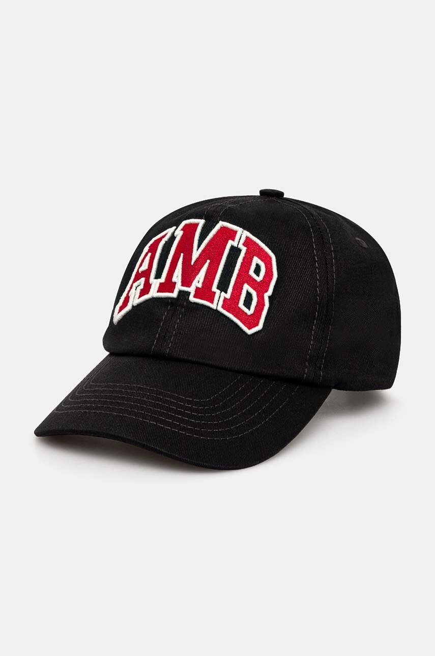 AMBUSH șapcă de baseball din bumbac Baseball Cap Tap culoarea negru, cu imprimeu, BMLB002F24FAB0011028 AMBUSH șapcă de baseball din bumbac Baseball Cap Tap culoarea negru, cu imprimeu, BMLB002F24FAB0011028
