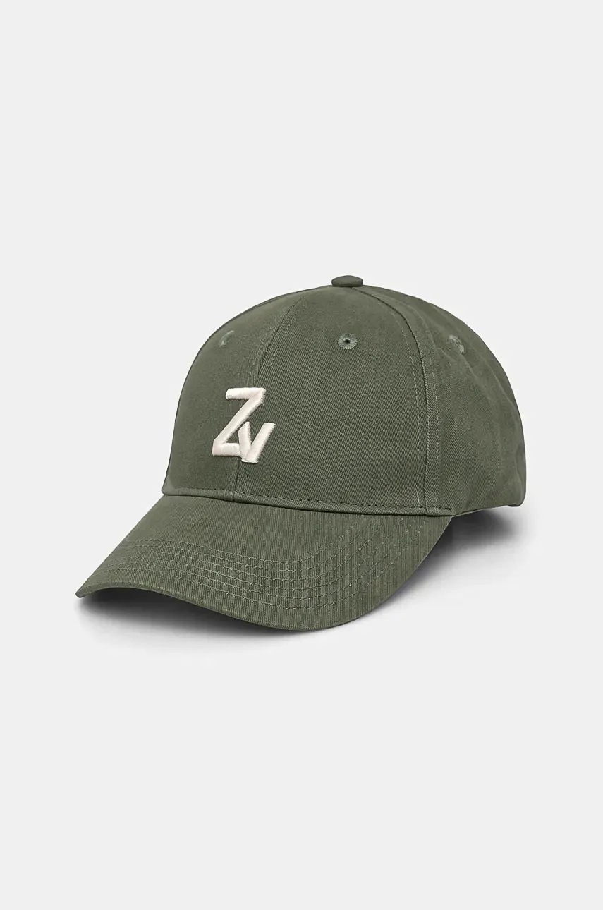 ZADIG&VOLTAIRE șapcă de baseball din bumbac culoarea verde, cu imprimeu, OMHT00002