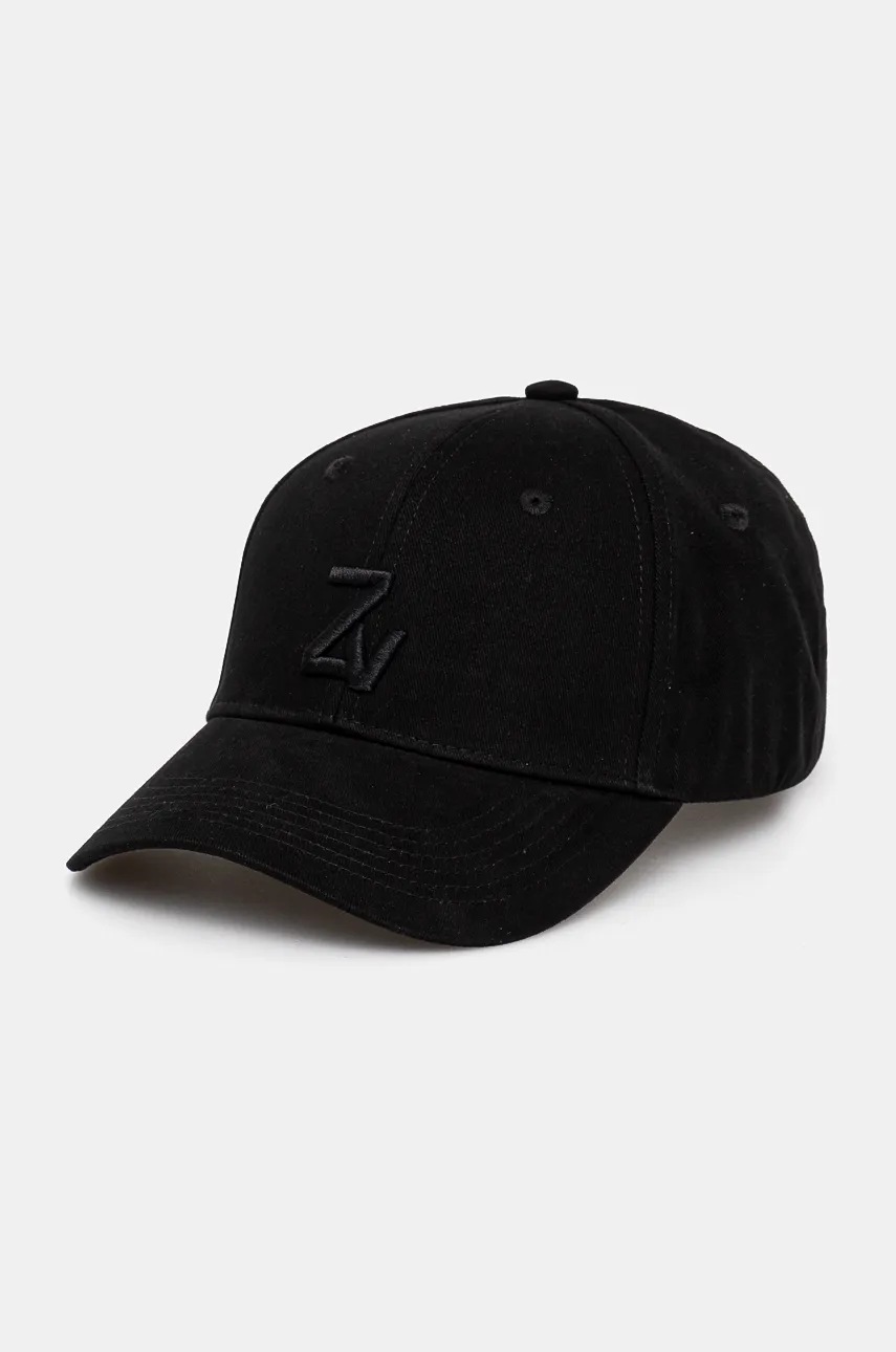 

Памучна шапка с козирка ZADIG&VOLTAIRE в черно с апликация OMHT00002, Черен