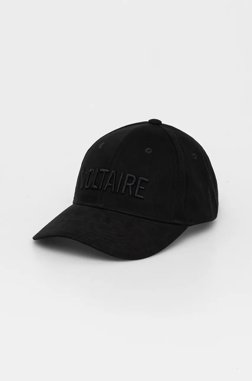 ZADIG&VOLTAIRE șapcă de baseball din bumbac culoarea negru, cu imprimeu, OMHT00001 ZADIG&VOLTAIRE șapcă de baseball din bumbac culoarea negru, cu imprimeu, OMHT00001