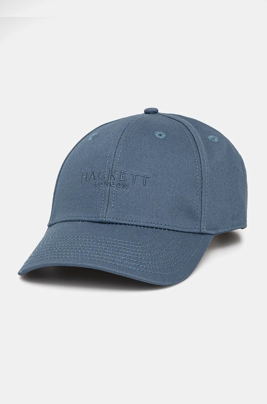 

Памучна шапка с козирка Hackett London в синьо с апликация HM042600, Син
