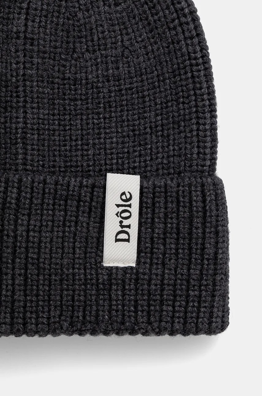 Шерстяная шапка Drôle de Monsieur Le Bonnet DrUle цвет серый шерсть E.BN100.WO007.DGR Le Bonnet DrUle Шерстяная шапка Drôle de Monsieur Le Bonnet DrUle цвет серый шерсть E.BN100.WO007.DGR Le Bonnet DrUle